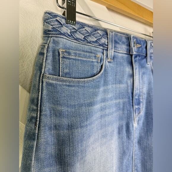L'AGENCE Shannon Braided Waist Band Denim Mini Skirt Size 25 - Picture 4 of 9